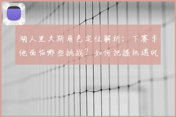 湖人里夫斯角色定位解析：下赛季他面临哪些挑战？如何把握机遇巩固地位？